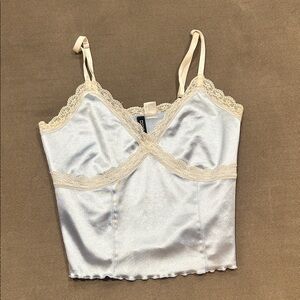 Divided Light Blue Lace Trim Cami